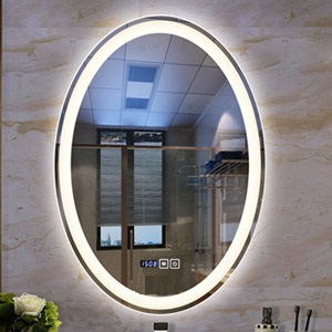 Giá gương Bỉ nhà tắm có đèn LED hình OVAL